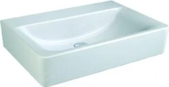 Ideal Standard Connect - Lavabo 650x155x460 Mm, Sin Orificio Para Grifo, Sin Rebosadero, Ideal Plus, Blanco E8105MA