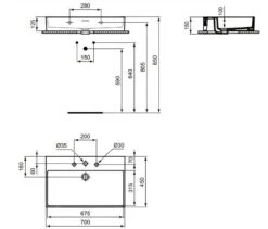 Ideal Standard Extra - Lavabo Sobre Encimera 700x450 Mm, Con Rebosadero, 3 Orificios, Blanco T389501 -Ideal Standard Ventas fb9a3390a877a4c633679a68